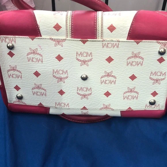 MCM Pink  and White Women's Satchel a few marks inside no smell - Picture 10 of 11